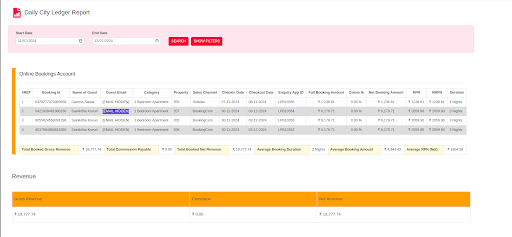 Daily City Ledger Report